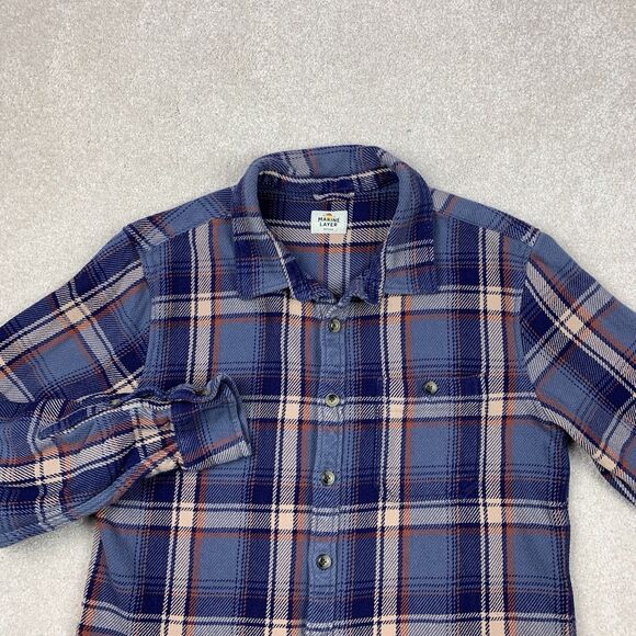 Marine Layer Other - Marine Layer Men’s Shirt Textured Twill Flannel Medium Plaid Long Sleeve Outdoor